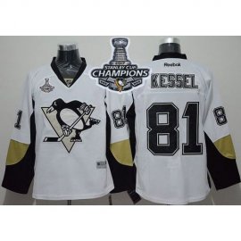 Pittsburgh Penguins #81 Phil Kessel White Away 2017 Stanley Cup Finals Champions Stitched NHL Jersey