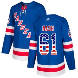 Adidas New York Rangers #61 Rick Nash Royal Blue Home Authentic USA Flag Stitched Youth NHL Jersey