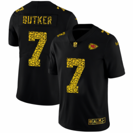 Kansas City Chiefs #7 Harrison Butker Mens Nike Leopard Print Fashion Vapor Limited NFL Jersey Black