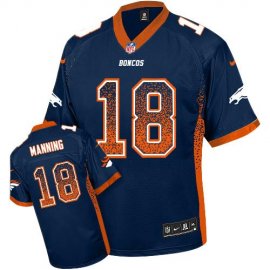 Nike Denver Broncos #18 Peyton Manning Navy Blue Alternate Mens Stitched NFL Elite Drift Fashion Jersey