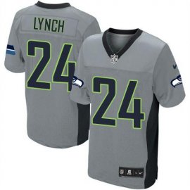 Nike Seattle Seahawks #24 Marshawn Lynch Grey Shadow Youth Stitched NFL Elite Jersey