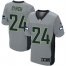 Nike Seattle Seahawks #24 Marshawn Lynch Grey Shadow Youth Stitched NFL Elite Jersey