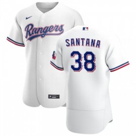 Texas Rangers #38 Danny Santana Mens Nike White Home 2020 Authentic Player MLB Jersey