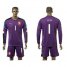 Czech #1 Cech Purple Goalkeeper Long Sleeves Soccer Country Jersey