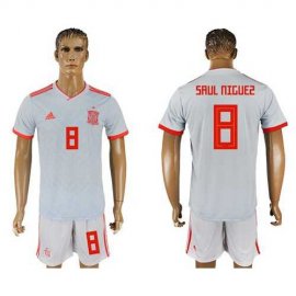 Spain #8 Saul Niguez Away Soccer Country Jersey