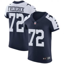 Nike Dallas Cowboys #72 Travis Frederick Navy Blue Thanksgiving Mens Stitched NFL Vapor Untouchable Throwback Elite Jersey