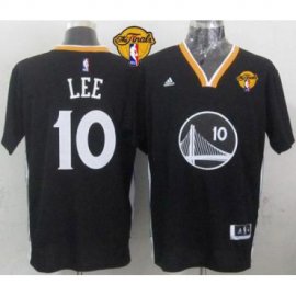 Warriors #10 David Lee Black New Alternate The Finals Patch Stitched NBA Jersey