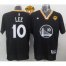 Warriors #10 David Lee Black New Alternate The Finals Patch Stitched NBA Jersey