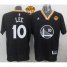 Warriors #10 David Lee Black New Alternate The Finals Patch Stitched NBA Jersey