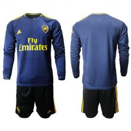 Arsenal Blank Blue Long Sleeves Soccer Club Jersey