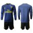 Arsenal Blank Blue Long Sleeves Soccer Club Jersey