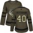Adidas Vancouver Canucks #40 Elias Pettersson Green Salute to Service Womens Stitched NHL Jersey