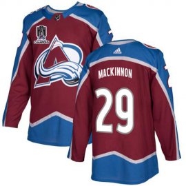Adidas Colorado Avalanche #29 Nathan MacKinnon Burgundy 2022 Stanley Cup Champions Burgundy Home Authentic Stitched NHL Jersey Mens