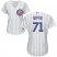 Chicago Cubs #71 Wade Davis White(Blue Strip) Home Womens Stitched MLB Jersey