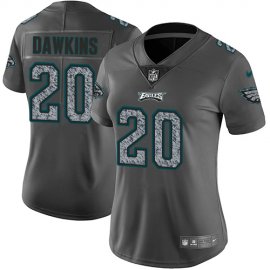 Nike Philadelphia Eagles #20 Brian Dawkins Gray Static Womens Stitched NFL Vapor Untouchable Limited Jersey