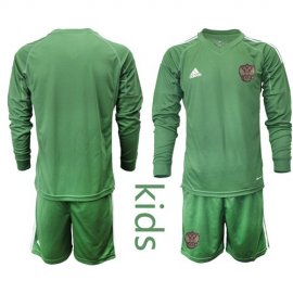 Russia Blank Green Goalkeeper Long Sleeves Kid Soccer Country Jersey