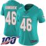 Nike Miami Dolphins #46 Noah Igbinoghene Aqua Green Team Color Womens Stitched NFL 100th Season Vapor Untouchable Limited Jersey