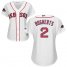 Boston Red Sox #2 Xander Bogaerts White Home 2018 World Series Champions Womens Stitched MLB Jersey