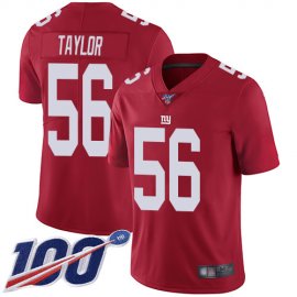 Nike New York Giants #56 Lawrence Taylor Red Mens Stitched NFL Limited Inverted Legend 100th Season Jersey