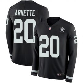Nike Las Vegas Raiders #20 Damon Arnette Black Team Color Mens Stitched NFL Limited Therma Long Sleeve Jersey