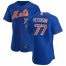 New York Mets #77 David Peterson Mens Nike Royal Alternate 2020 Authentic Player MLB Jersey