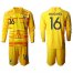 France #16 Mandanda Yellow Goalkeeper Long Sleeves Soccer Country Jersey