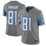 Nike Detroit Lions #81 Calvin Johnson Gray Mens Stitched NFL Limited Rush Jersey