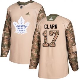 Adidas Toronto Maple Leafs #17 Wendel Clark Camo Authentic 2017 Veterans Day Stitched NHL Jersey