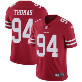 Nike San Francisco 49ers #94 Solomon Thomas Red Team Color Mens Stitched NFL Vapor Untouchable Limited Jersey