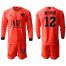 Paris Saint-Germain #12 Meunier Red Jordan Long Sleeves Soccer Club Jersey