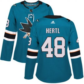 Adidas San Jose Sharks #48 Tomas Hertl Teal Home Authentic Womens Stitched NHL Jersey