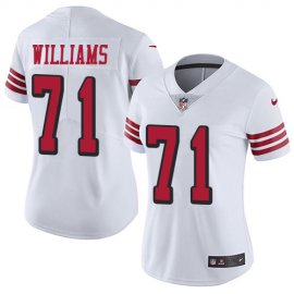 San Francisco 49ers #71 Trent Williams White Womens Stitched NFL Limited Rush Jersey