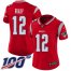 Nike New England Patriots #12 Tom Brady Red Womens Stitched NFL Limited Inverted Legend 100th Season Jersey