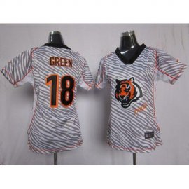Nike Cincinnati Bengals #18 A.J. Green Zebra Womens Stitched NFL Elite Jersey