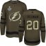 Adidas Tampa Bay Lightning #20 Blake Coleman Green Salute to Service 2020 Stanley Cup Champions Stitched NHL Jersey