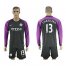 Manchester City #13 Caballero Black Goalkeeper Long Sleeves Soccer Club Jersey