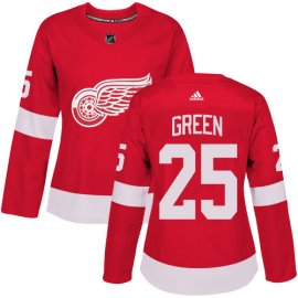 Adidas Detroit Red Wings #25 Mike Green Red Home Authentic Womens Stitched NHL Jersey