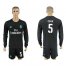 Real Madrid #5 Zidane Away Long Sleeve Soccer Club Jersey