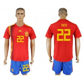 Spain #22 ISCO Home 2018 FIFA World Cup Soccer Jersey