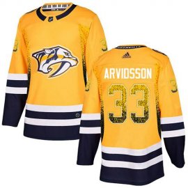 Adidas Nashville Predators #33 Viktor Arvidsson Yellow Home Authentic Drift Fashion Stitched NHL Jersey