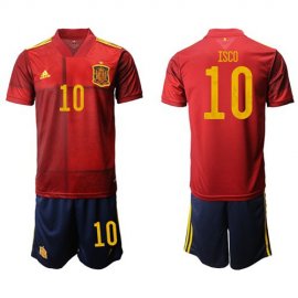 Spain #10 Isco Home Soccer Country Jersey