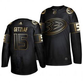Adidas Anaheim Ducks #15 Ryan Getzlaf Mens 2019 Black Golden Edition Authentic Stitched NHL Jersey