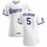Texas Rangers #5 Willie Calhoun Mens Nike White Home 2020 Authentic Patch Player MLB Jersey