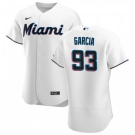 Miami Marlins #93 Yimi Garcia Mens Nike White Home 2020 Authentic Player MLB Jersey