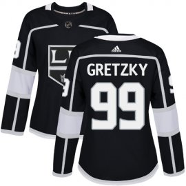 Adidas Los Angeles Kings #99 Wayne Gretzky Black Home Authentic Womens Stitched NHL Jersey