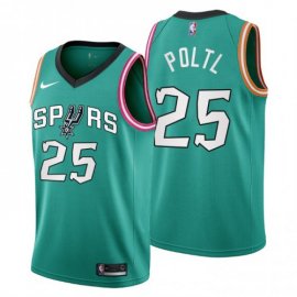 Nike San Antonio Spurs #25 Jakob Poltl Mens 2022-23 City Edition NBA Jersey – Cherry Blossom Teal Mens