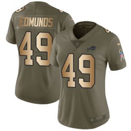 Nike Buffalo Bills #49 Tremaine Edmunds Olive/Gold Womens Stitched NFL Limited 2017 Salute to Service Jersey