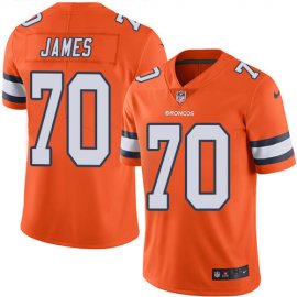 Nike Denver Broncos #70 JaWuan James Orange Mens Stitched NFL Limited Rush Jersey
