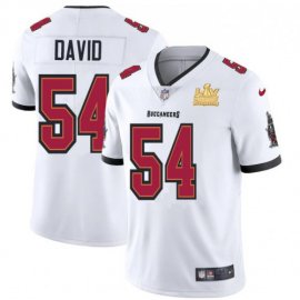 Tampa Bay Buccaneers #54 Lavonte David Mens Super Bowl LV Champions Patch Nike White Vapor Limited Jersey