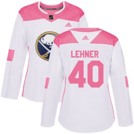 Adidas Buffalo Sabres #40 Robin Lehner White/Pink Authentic Fashion Womens Stitched NHL Jersey